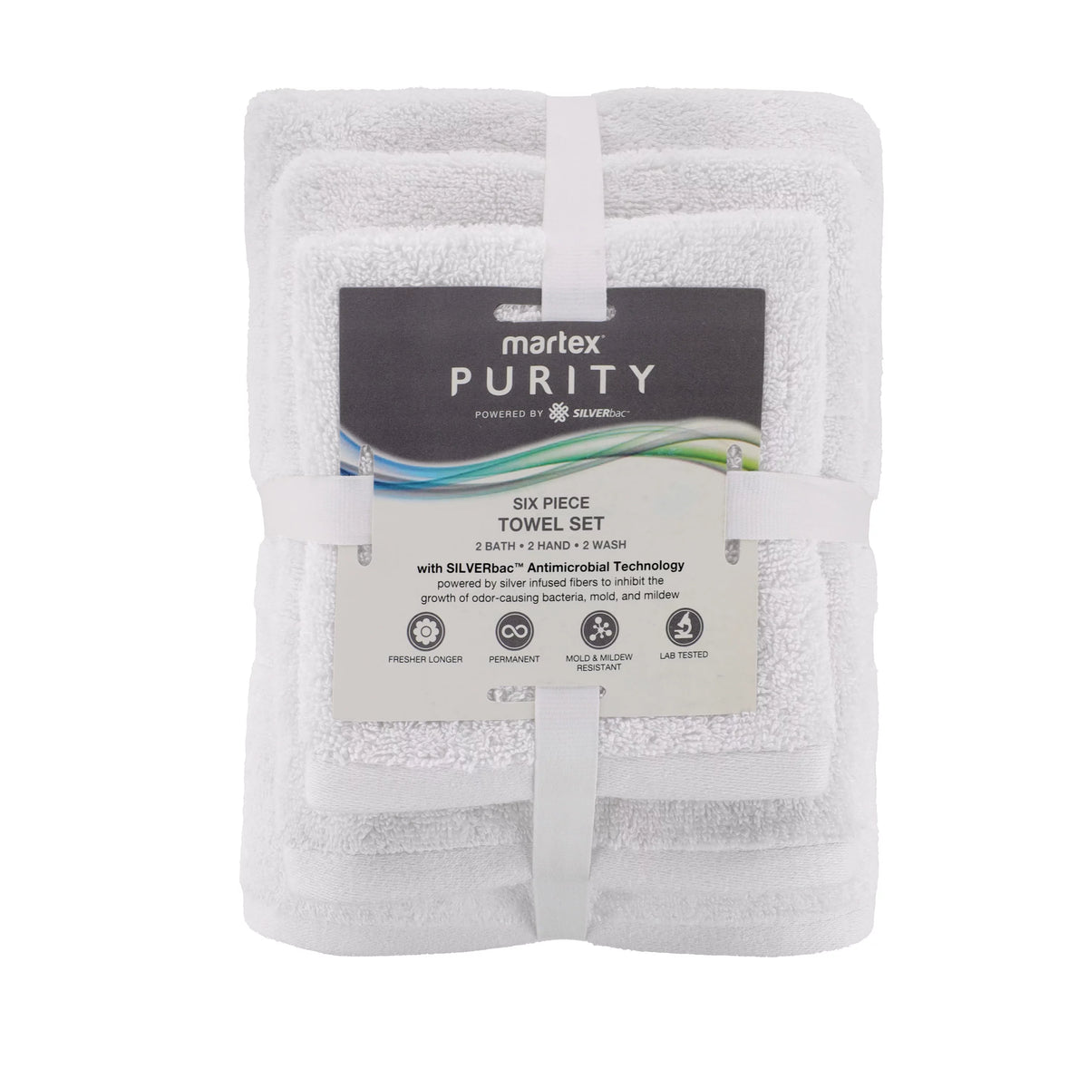 6 Piece 600 Gsm White Cotton Towel Set G705