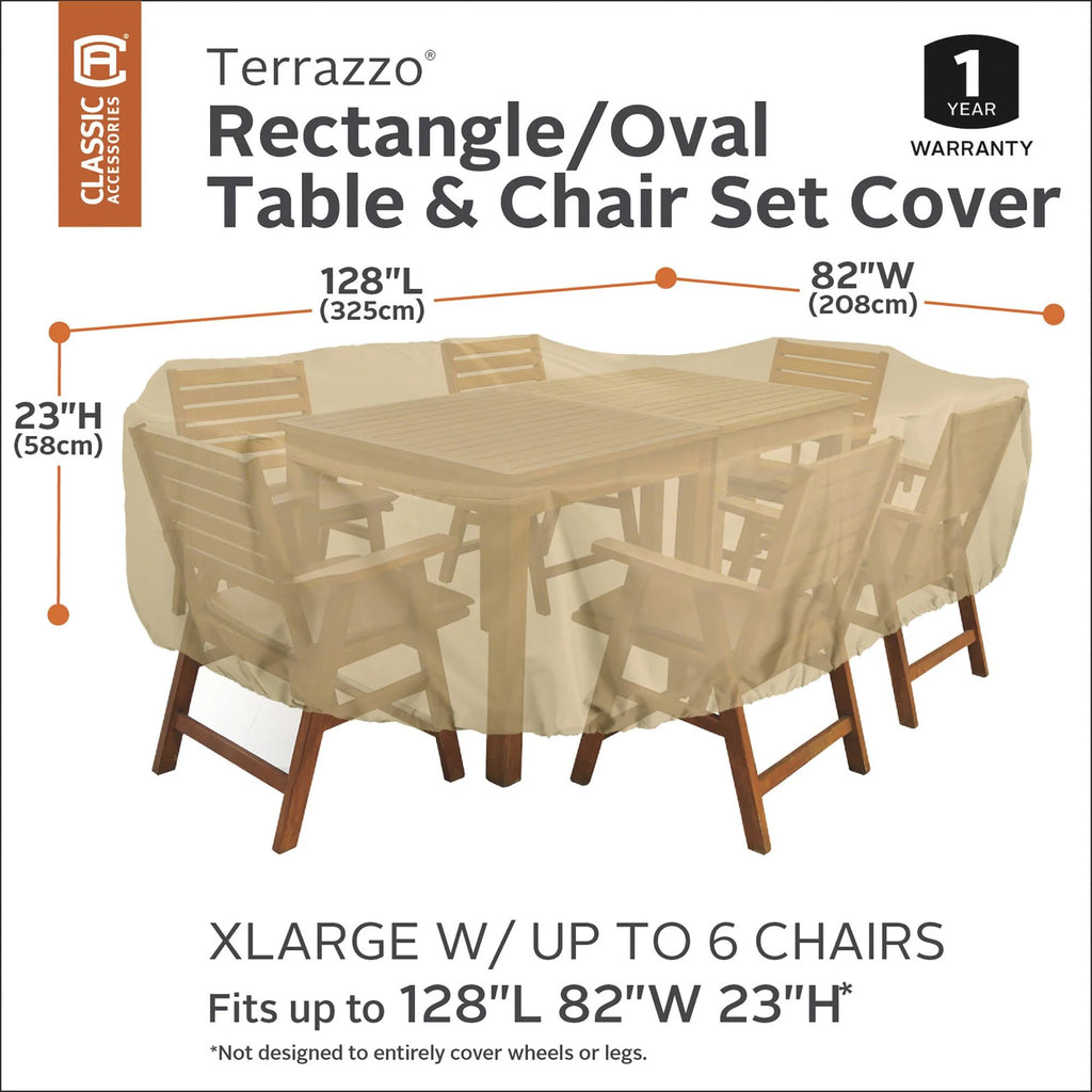 Terrazzo Patio Table & Chair Set Cover Q2391