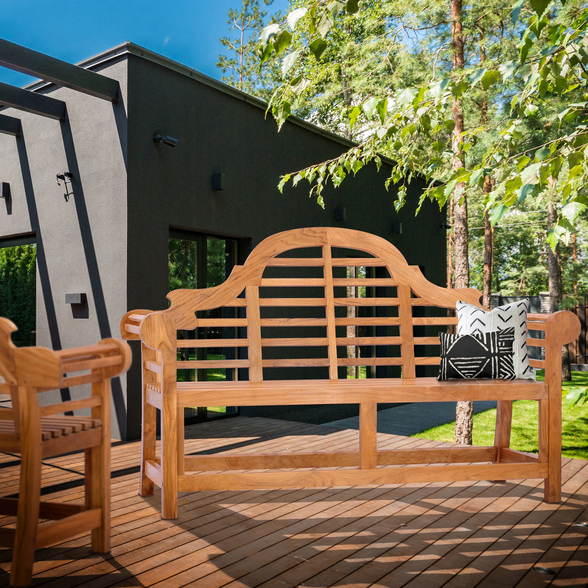 Teak Wood Double Outdoor Bench J8710