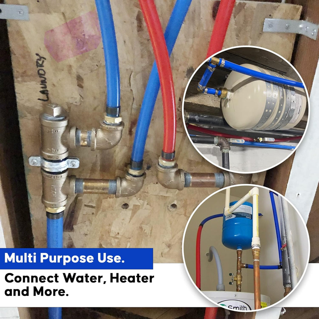 2 Rolls 1/2 Inch X 50 Ft Blue And Red PEX Pipe H2539