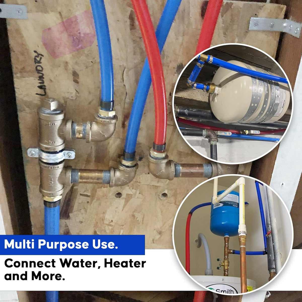 2 Rolls 1/2 Inch X 50 Ft Blue And Red PEX Pipe H2539