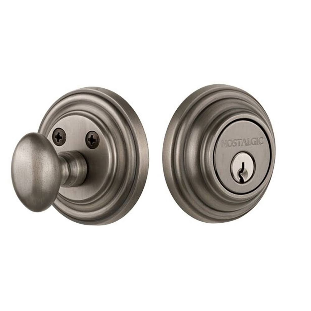 Gray Solid Brass Single Cylinder Deadbolt T860279