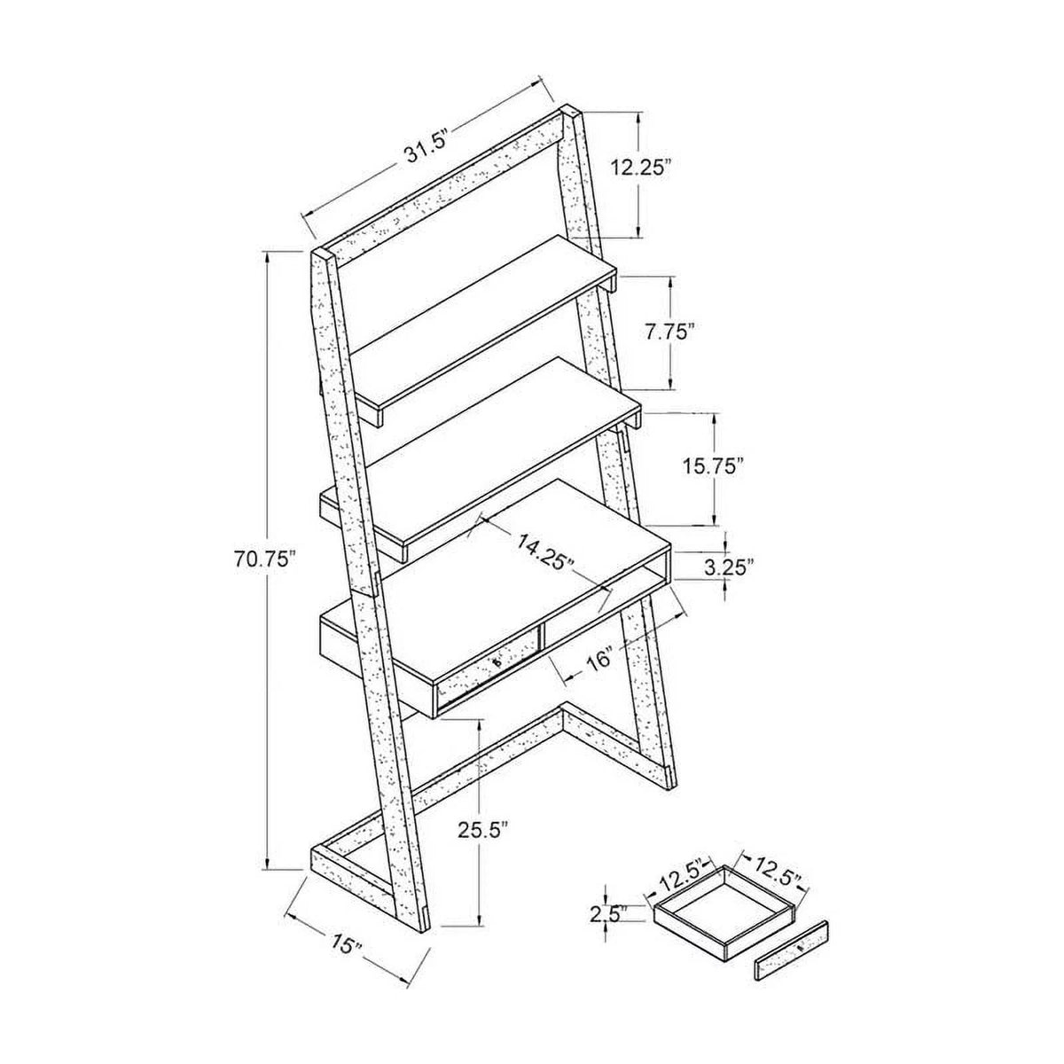 Modern Wood Writing Desk with Shelves G157