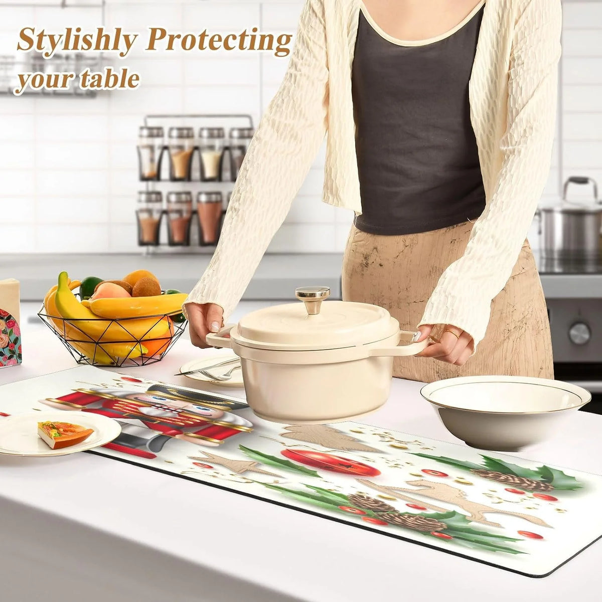 Nutcracker Christmas Trivets for Hot Pots and Pans Waterproof Table Mats T719249