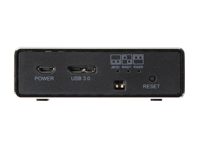 Black USB 3.0 Dual SATA SSD/HDD Raid Enclosure U789173