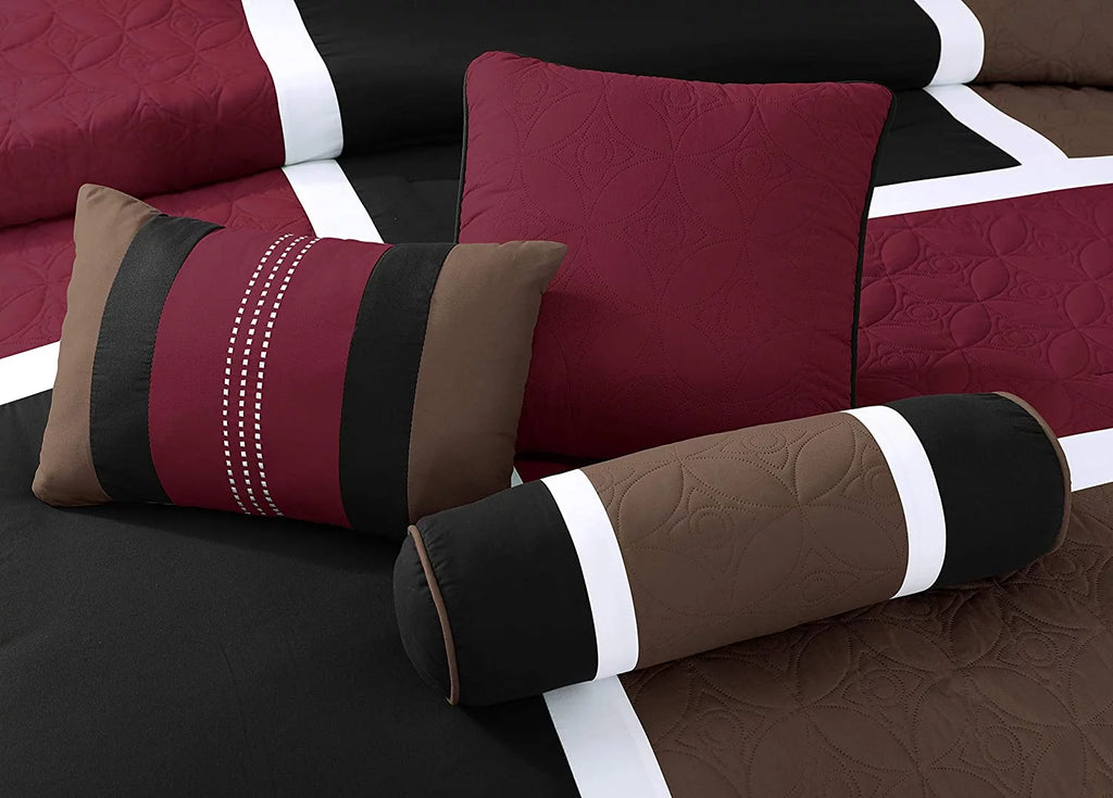 7-Piece Medallion Patchwork Comforter Set Queen U698