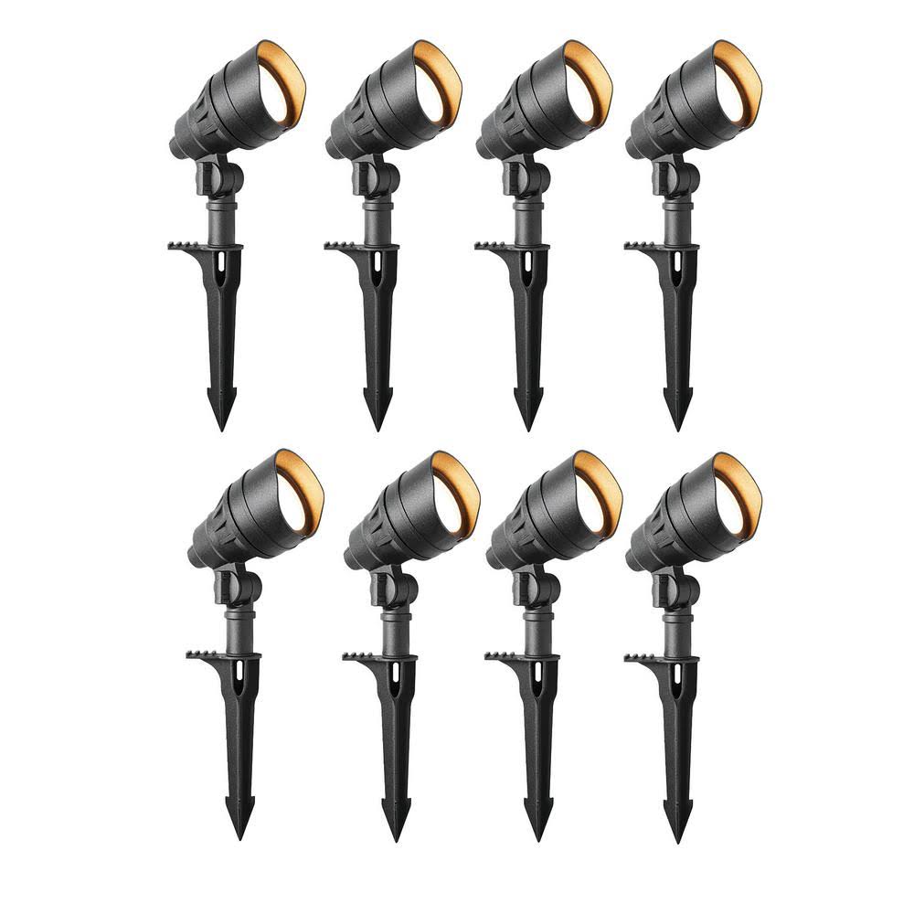 4.5-Watt Black Outdoor Integrated LED Landscape Flood Lights (8-Pack) P656