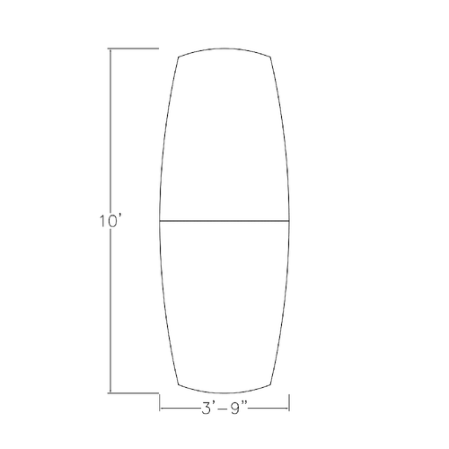 10 Person Arc Boat Conference Room Table with Power Modules Q985458