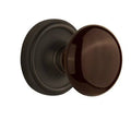 Brown Porcelain Double Dummy Door Knob S584