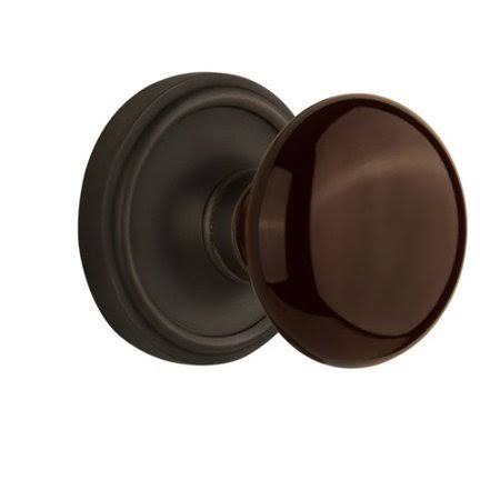 Brown Porcelain Double Dummy Door Knob S584