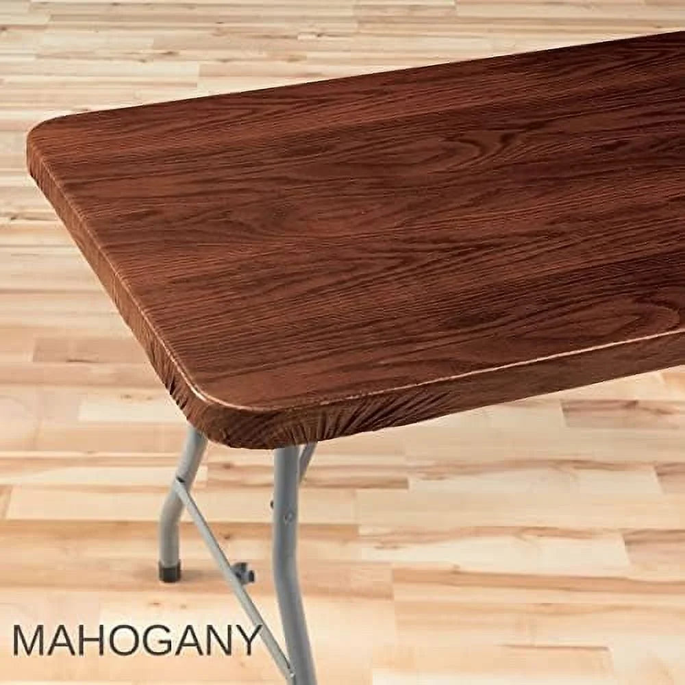 Mahogany Oblong Vinyl Table Cover V3267