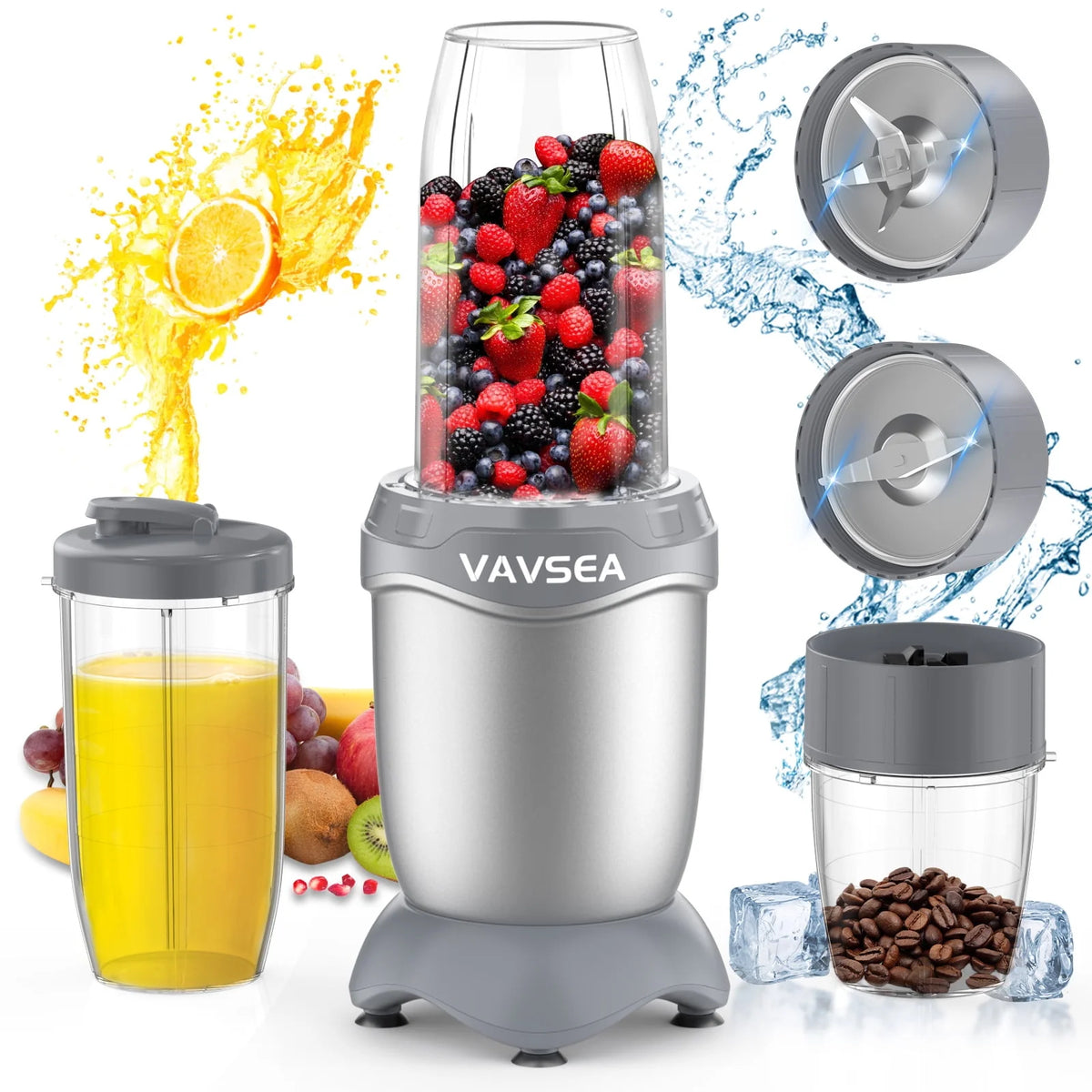 3-in-1 Smoothies Blender, 11 Pcs Countertop Blender, BPA Free L7249