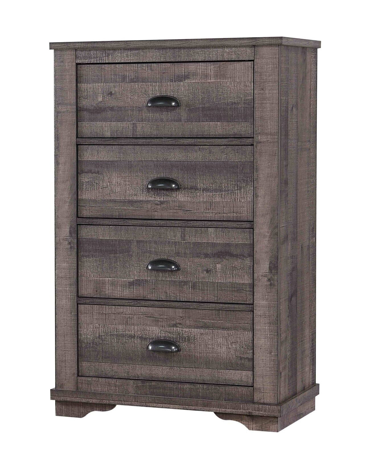 6pc Queen Size Bed Dresser Mirror Chest Nightstand Set Wooden Furniture Gray Q967