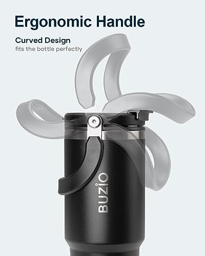 30 oz Insulated Stainless Steel Tumbler with Handle, Lid and Straw G889