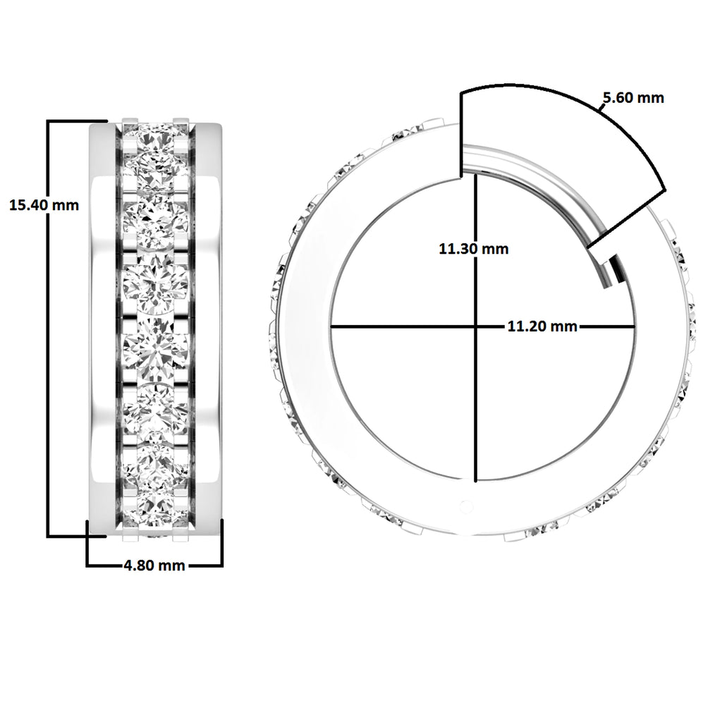 14K White Gold Diamond Huggies Hoop Earrings M965816