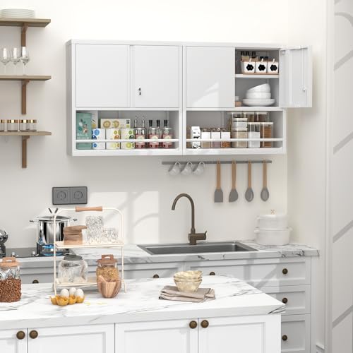 Metal Garage Storage Cabinet with Wheels and Adjustable Shelves P637158