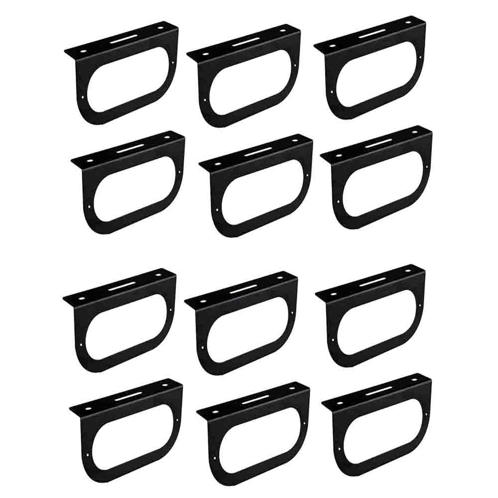 Black Taillight Mounting Brackets for 6" Oval Tail/Brake Light Powder Coated Trailer RV K932530