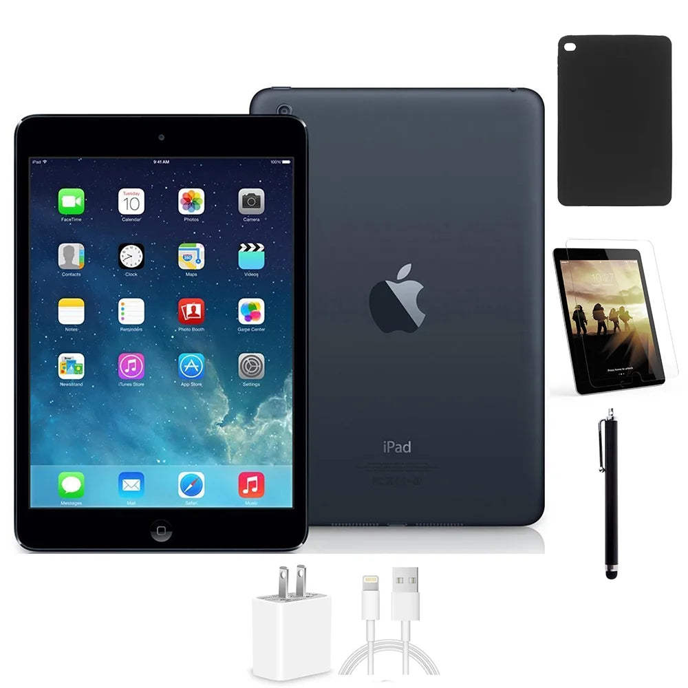 Restored Apple iPad Mini 7.9-inch Space Gray 16GB Wi-Fi Only Bundle R681100