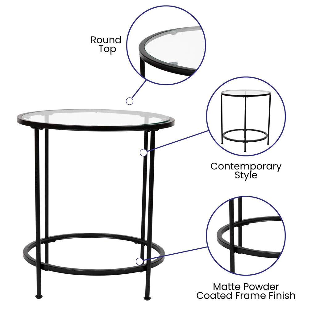 Glass End Table X660040