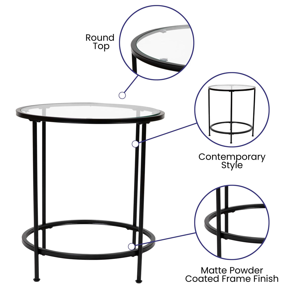 Glass End Table X660040