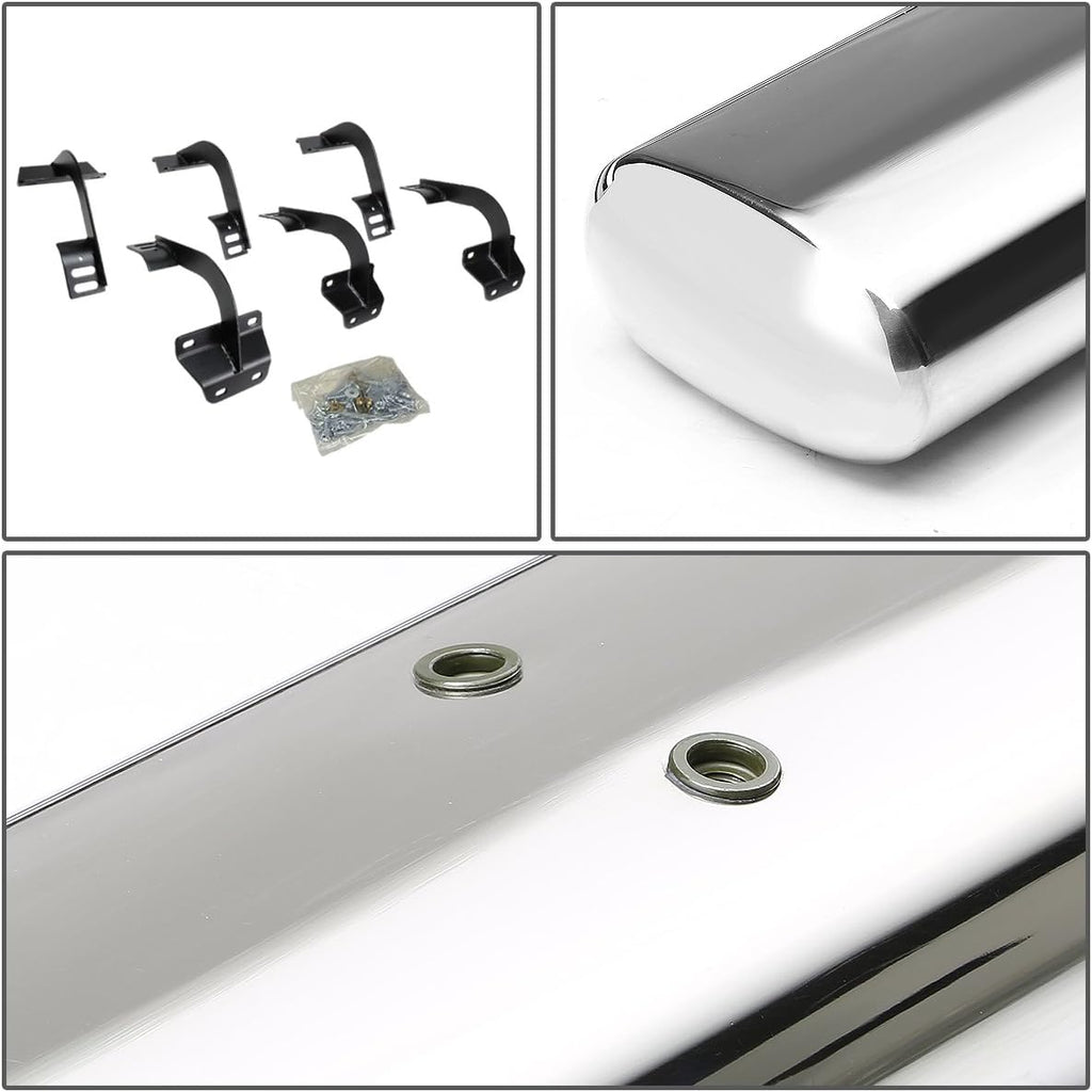 Oval Tubing Side Step Nerf Bar Running Board Stainless Steel Polished Chrome Q537940