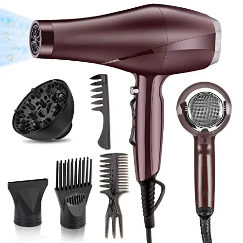 2000 Watt Negative Ionic Hair Dryer with Diffuser Concentrator Comb H6221