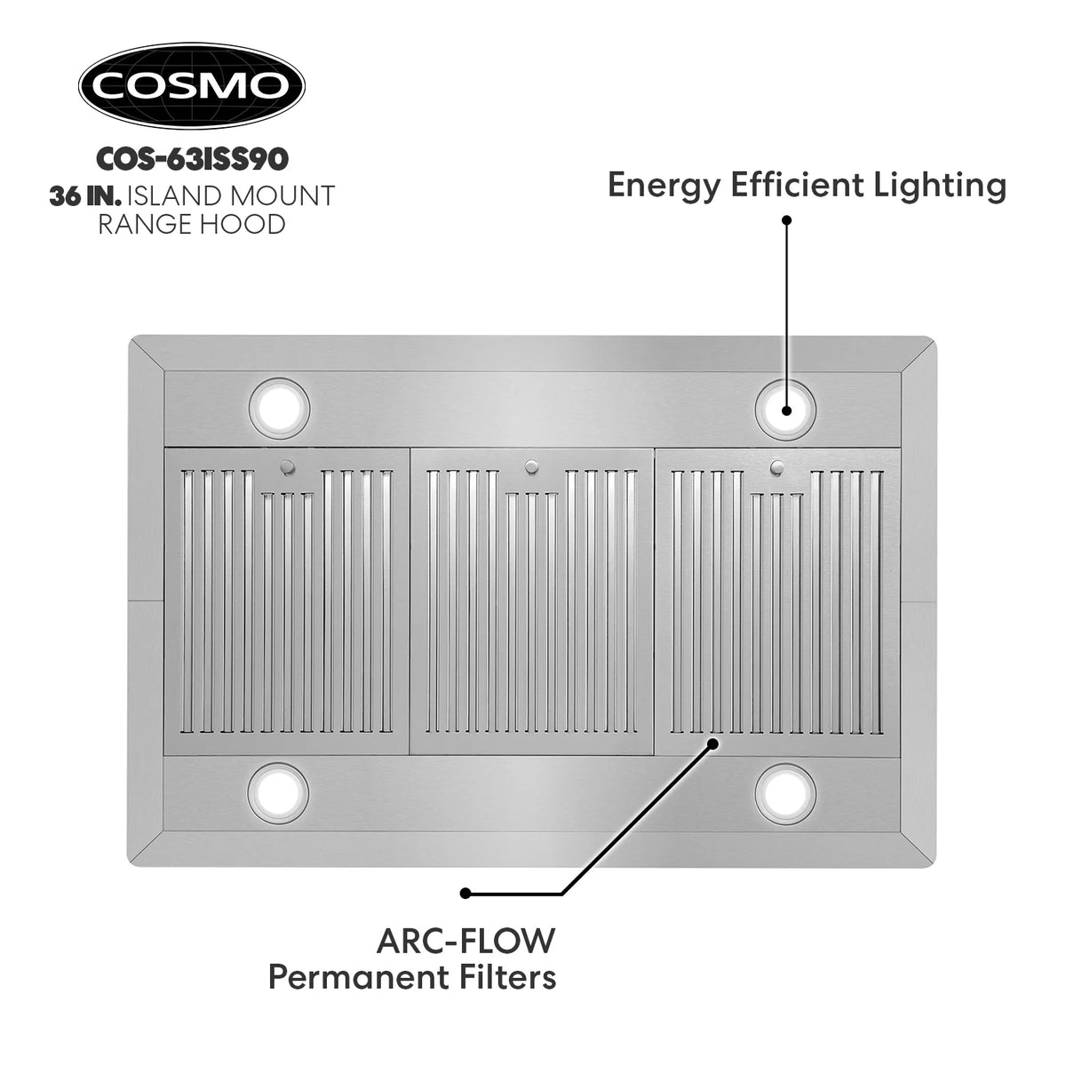 30 in. Stainless Steel Ductless Island Range Hood S453