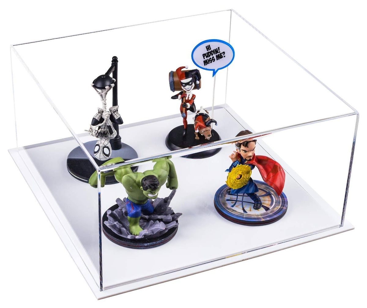 Clear Acrylic Display Case with White Base U562