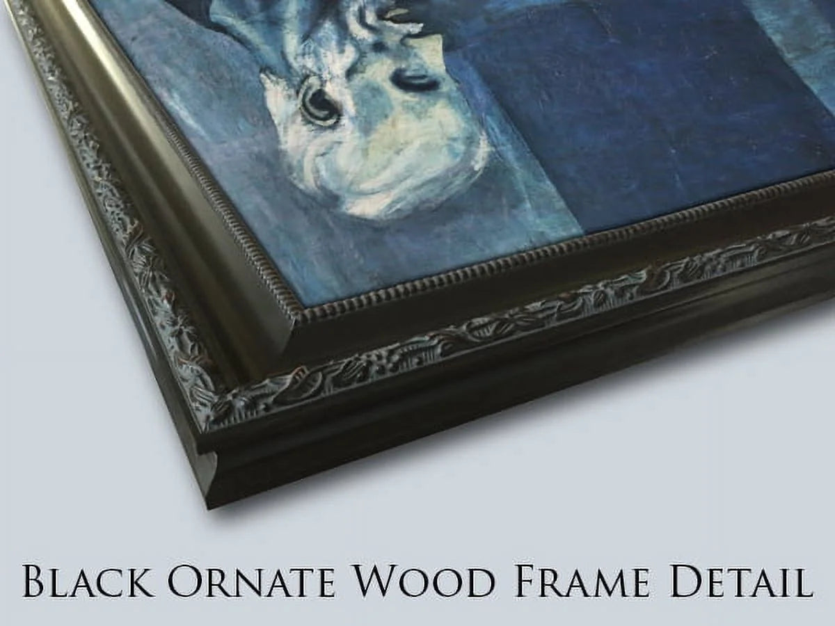 Black Ornate Wood Framed Canvas Art Y980