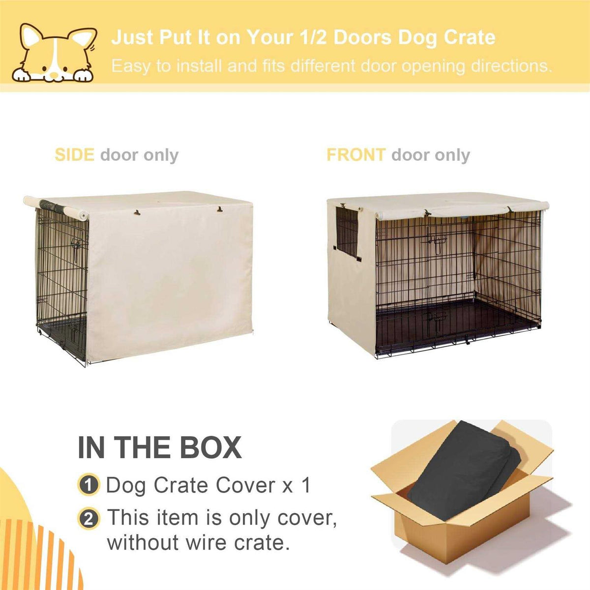 Dog Crate Cover Polyester Pet Kennel Cover Q2721