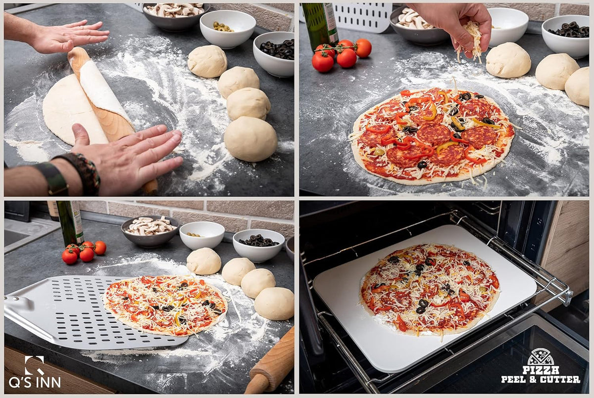 Perforated Pizza Peel 12x14 Inch Anodized Aluminum Pizza Paddle, Pack of 2 R233
