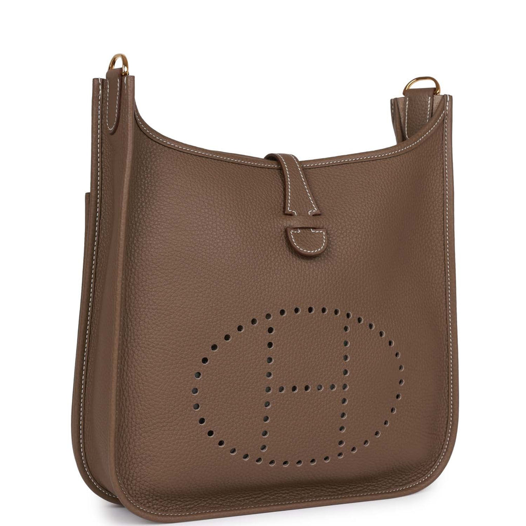Etoupe Clemence Leather Bag M87699