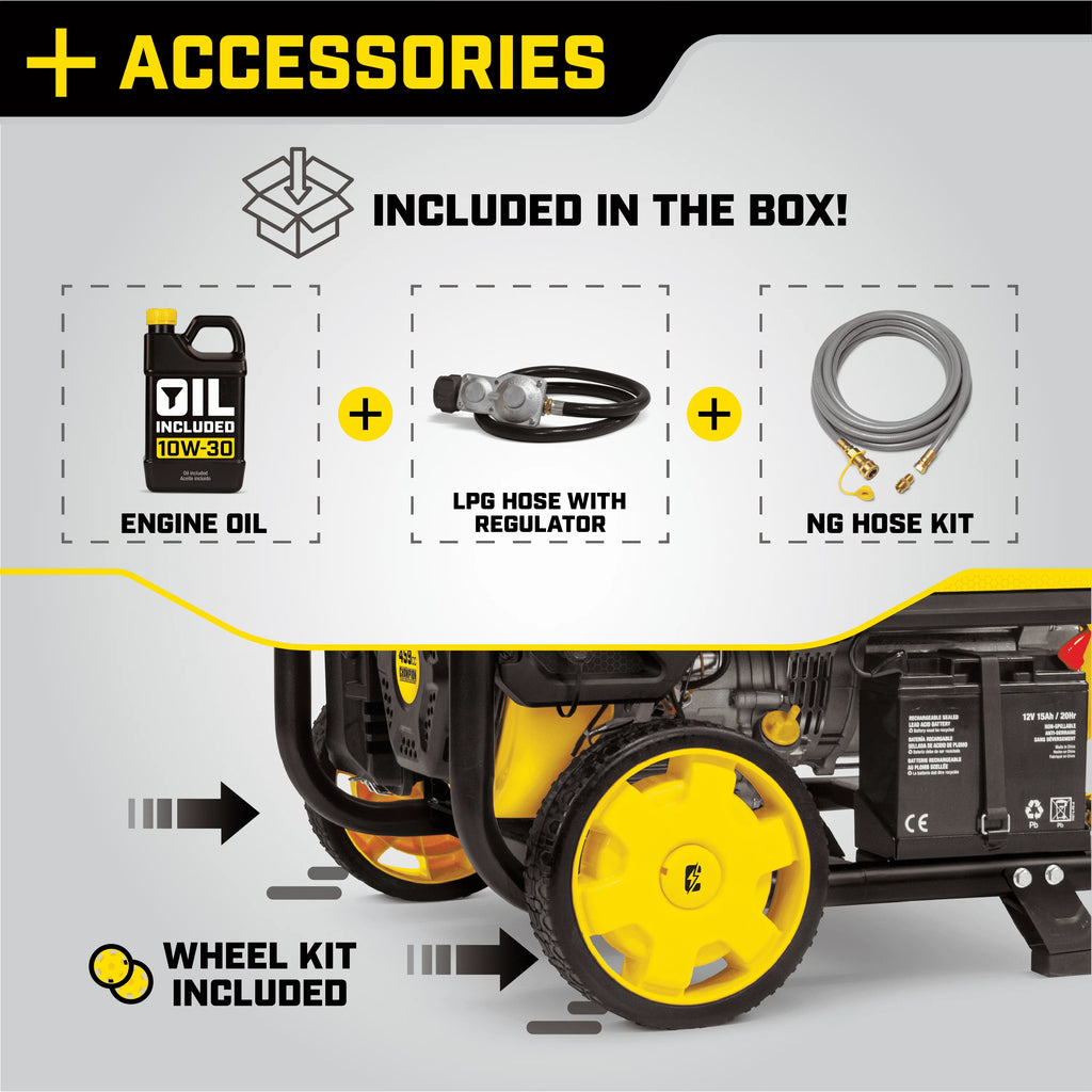 8000-Watts Tri-Fuel Portable Natural Gas Generator with Electric Start E62370
