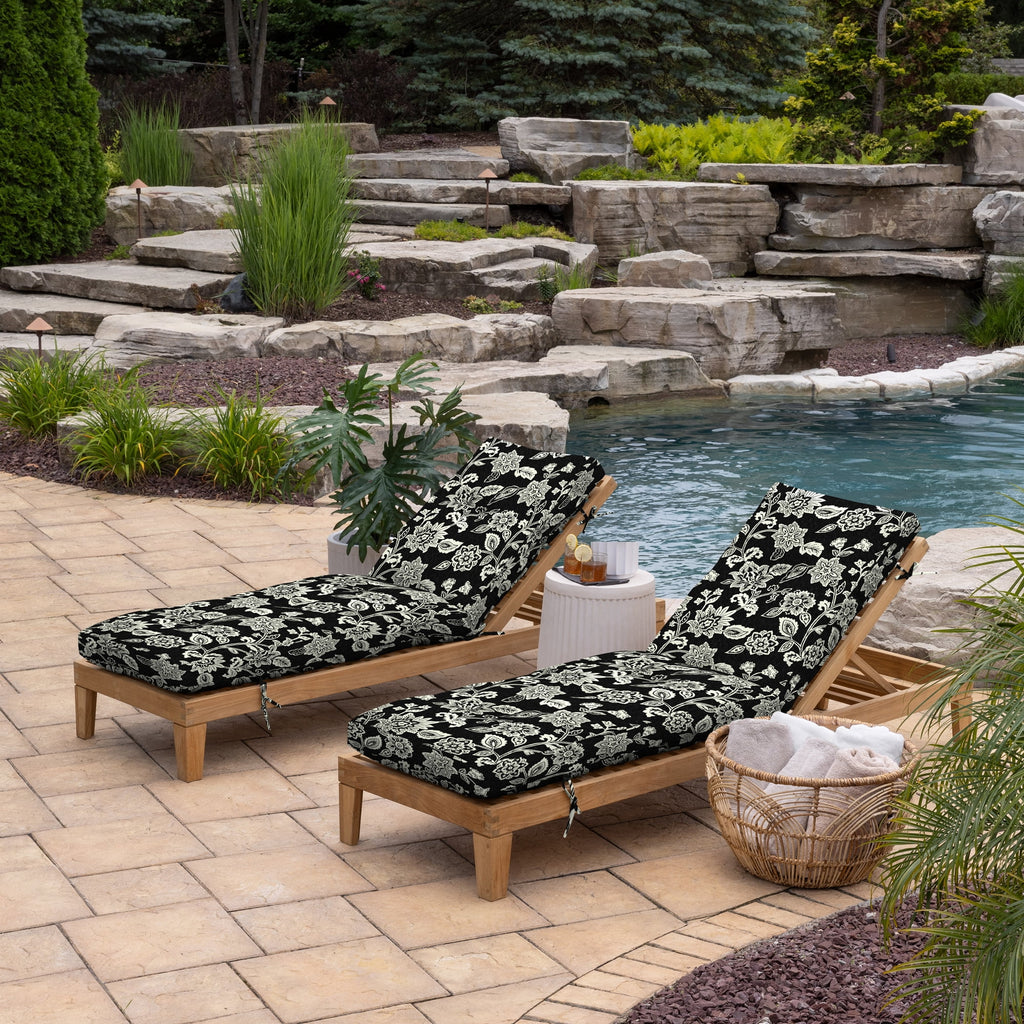 Plush Tufted Chaise Cushion, 76 x 22, Water Repellent, Fade Resistant B115806