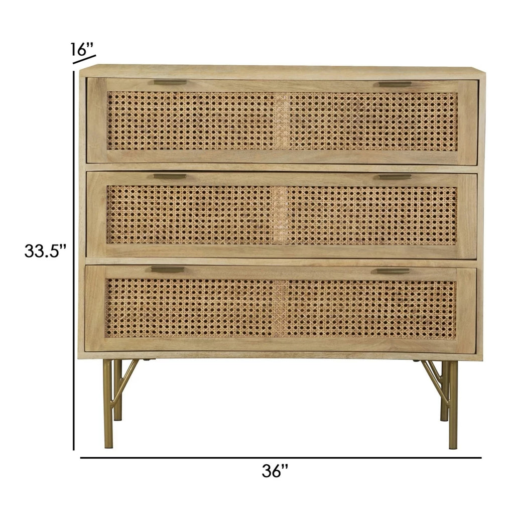 36 Inch 3 Drawer Brown Mango Wood Sideboard Console Cabinet I131821