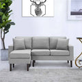Light Gray Polyester Blend Reversible Sofa and Chaise with Ottoman A4080