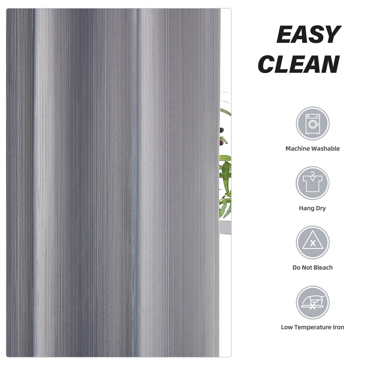 90% Blackout Curtains Set of 2 Panels, Light Gray, 52 x 84 inch C91312