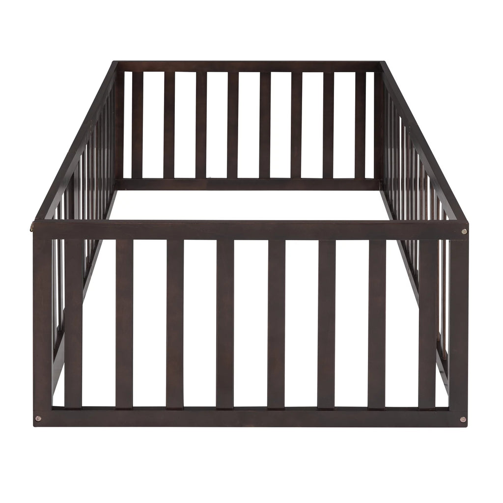 Wood Floor Bed with Fence and Door P37932