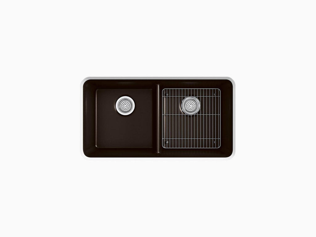 Matte Black Undermount Double-Equal Kitchen Sink with Rack M739