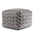 Charcoal Square Velvet Pouf C5960