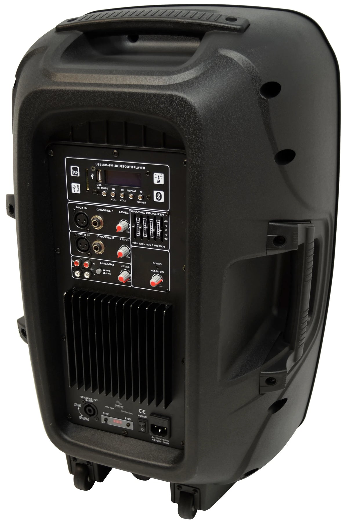 Pro DJ Bluetooth 15" 1200W PA Speaker Stand & Peavey Mics W8839