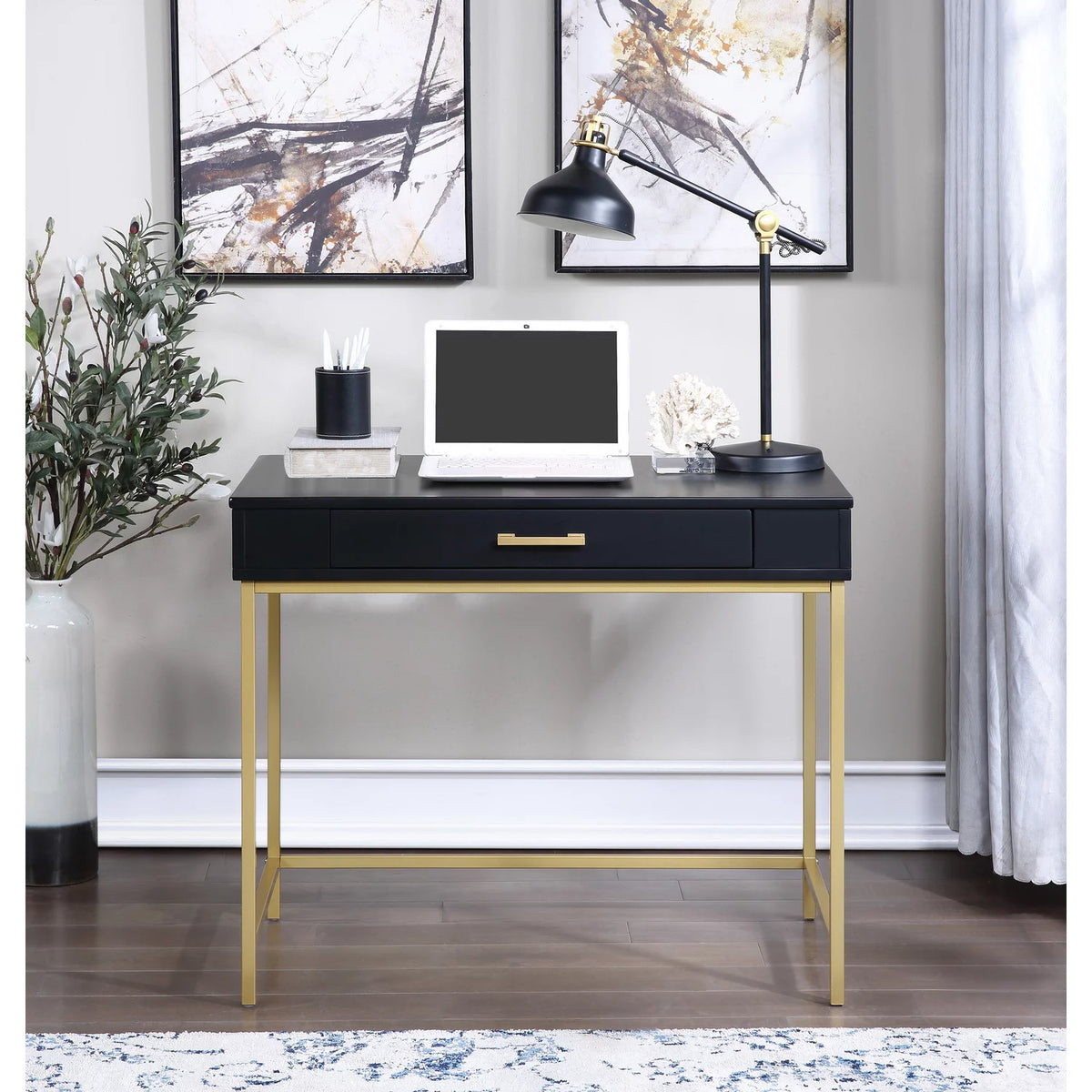36" Contemporary Wood Writing Desk B1996