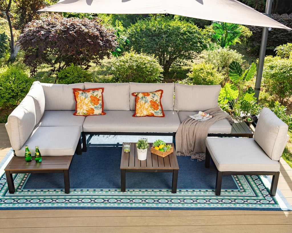 6-Piece Patio Conversation Set Outdoor Sofa with Cushions N59877