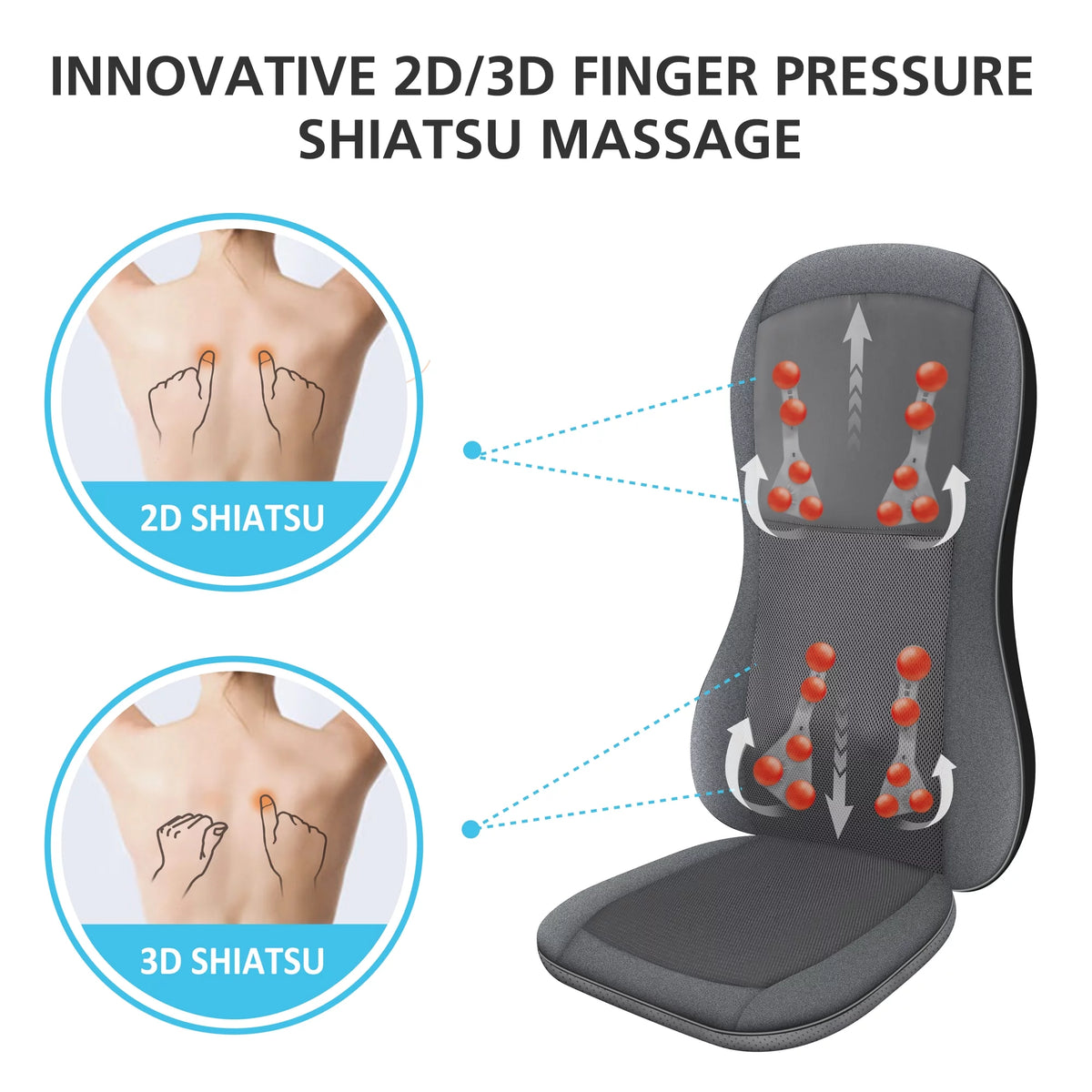 Shiatsu Back Massager with Heat 10 Massage Nodes Y97764