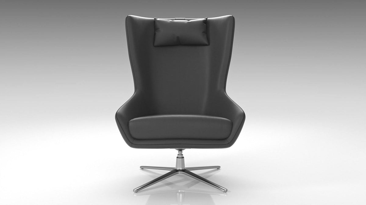 Accent Chair Light Gray Eco Leather Q531