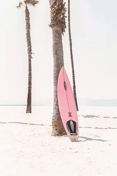 Pink Surf Board Photograph Print, Black Framed Paper, 32x22 H x 24x22 W x 1x22 D, Matte C512
