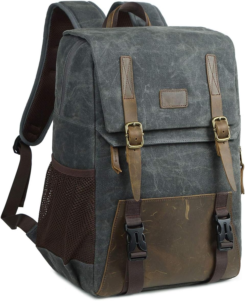 Canvas Water-repellent 15 inch Laptop DSLR SLR Backpack U4980