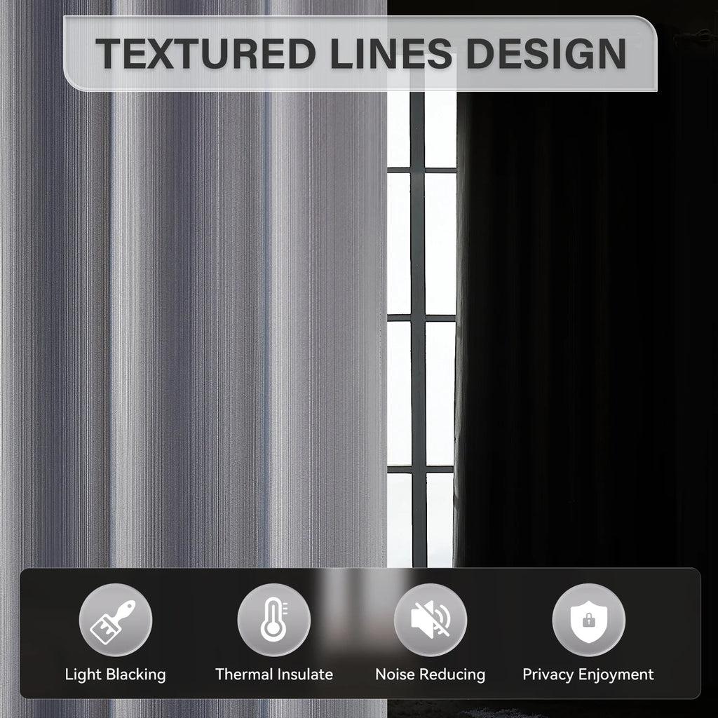 90% Blackout Curtains Set of 2 Panels, Light Gray, 52 x 84 inch C91312