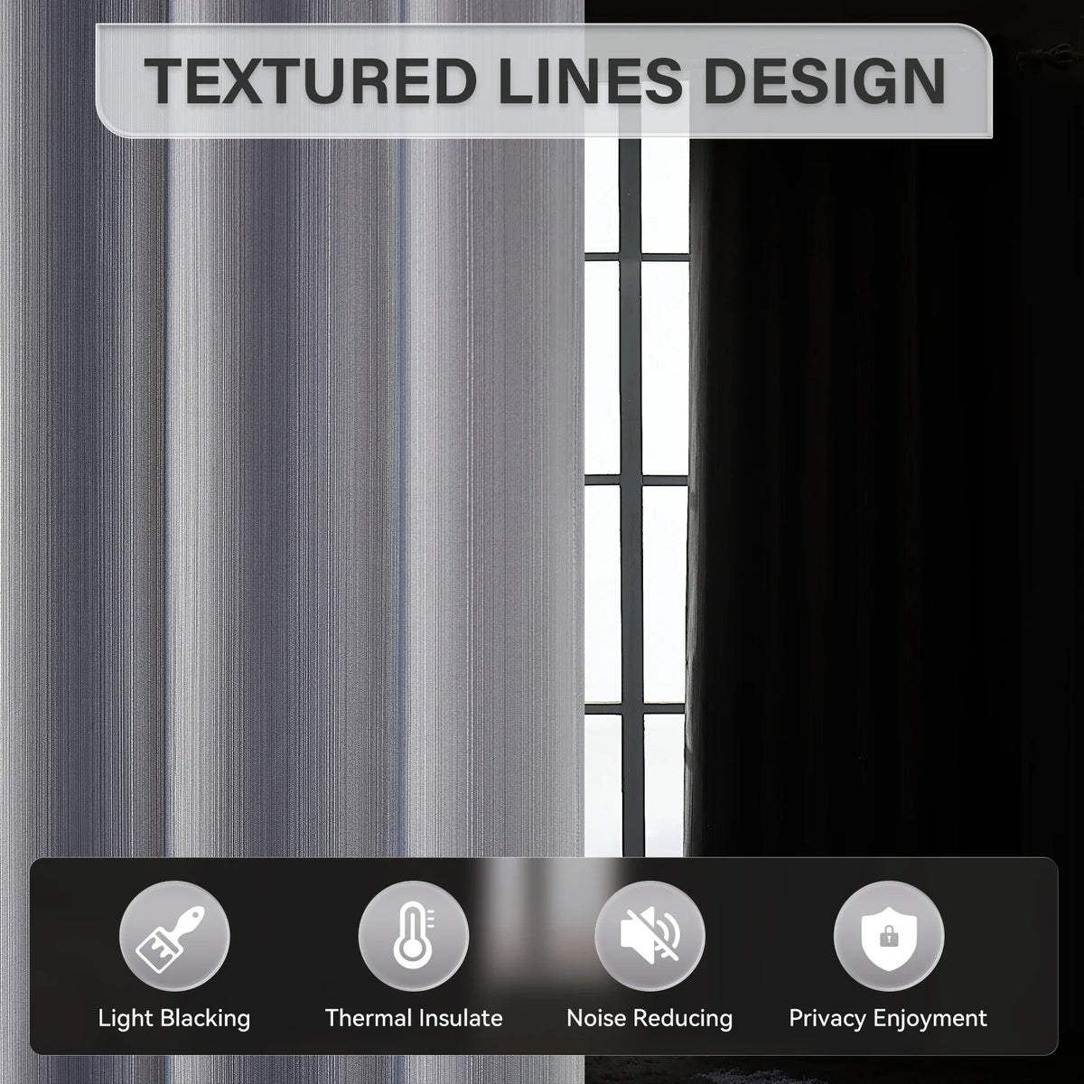 90% Blackout Curtains Set of 2 Panels, Light Gray, 52 x 84 inch C91312