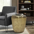 Antique Gold Metal End Table U35123